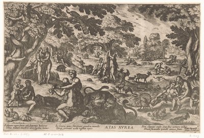 era de ouro Aetas aurea (título no objeto) Quatro Idades do Mundo (título da série) de Antonio Tempesta