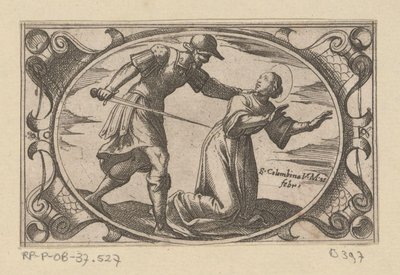 H. Columbina, de dochter van H. Austerius Romeinse martelaressen (título da série) Imagini di moltes vergini Rom in martyrdom (título da série) de Antonio Tempesta