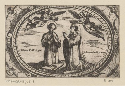 H. Felicula em H. Petronilla Romainse martelaressen (título da série) Imagini di many virgini Rome nel martyrio (título da série) de Antonio Tempesta