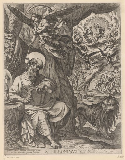 H. Hieronymus no deserto contemplando o juízo final
S. Hieronymus (título sobre o objecto) de Antonio Tempesta