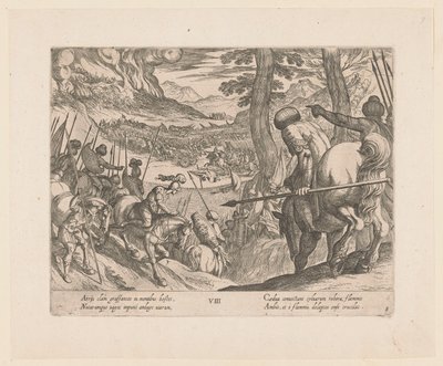 O exército de Alexandre o Grande fecha-se sobre as forças inimigas com fogo
As escrituras de Alexandre o Grande (título da série)
Alexandri magni praecipvae res gestae (título da série) de Antonio Tempesta