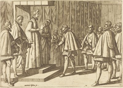 Príncipe italiano perante Margarida da Áustria de Antonio Tempesta