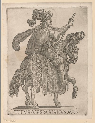 Imperador Titus a cavalo
Os primeiros doze imperadores romanos a cavalo (título da série)
XII caesares em equestri (título da série) de Antonio Tempesta