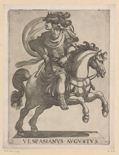 Imperador Vespasiano a cavalo
Os primeiros doze imperadores romanos a cavalo (título da série)
XII caesares em equestri (título da série) de Antonio Tempesta