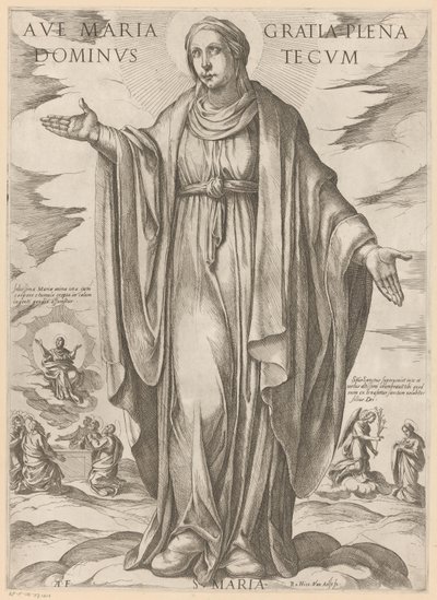 Maria
Ave Maria gratia plena dominus tecum (título sobre o objecto)
Christus, Maria en de apostelen (título da série) de Antonio Tempesta