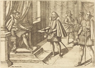 Filipe II da Espanha em seu trono de Antonio Tempesta