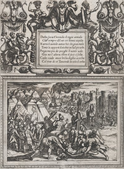 Gravura 12: Ilustração do Canto XII, do Gerusalemme liberata de Torquato Tasso..., c. 1590-1630. de Antonio Tempesta