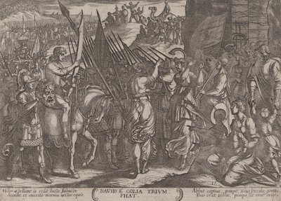 Gravura 17: David retornando em triunfo com a cabeça de Golias, de 