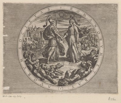 Ciganos e Batávia apertam as mãos
Romanorum et Batavorum societas (título sobre o objecto)
As guerras Batavianas contra os Romanos (título da série)
Batavorum cum Romanis Bellum (título da série) de Antonio Tempesta