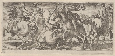 Seis cavaleiros em combate, das cenas de batalha I, ca. 1590-1630. de Antonio Tempesta