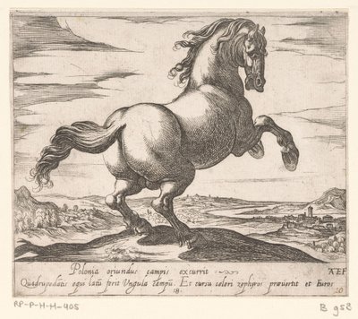 Steigerend paard naar rechts gewend Paarden uit verschiedelde landen (título da série) Com esses líderes você será celebrado como um líder com boca viroru. de Antonio Tempesta
