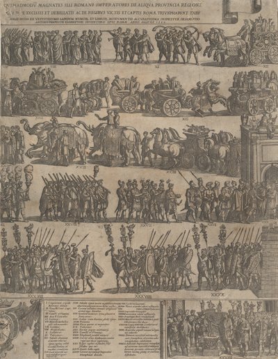 Triunfo de um imperador romano lado esquerdo, 1603. de Antonio Tempesta