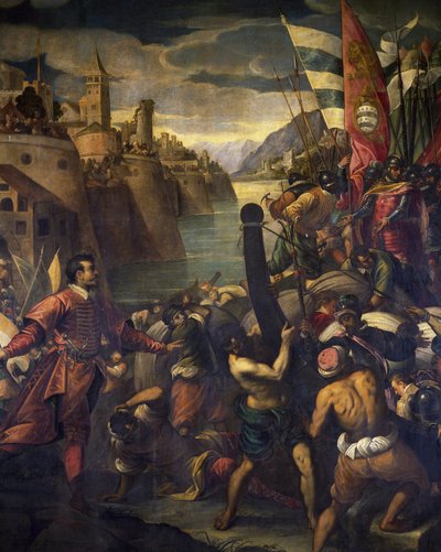 Conquista de Tiro pelos venezianos e pelos cruzados de Antonio Vassilacchi