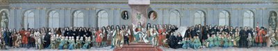 James II (1633-1701) Recebendo os eruditos matemáticos do hospital de Cristo de Antonio Verrio