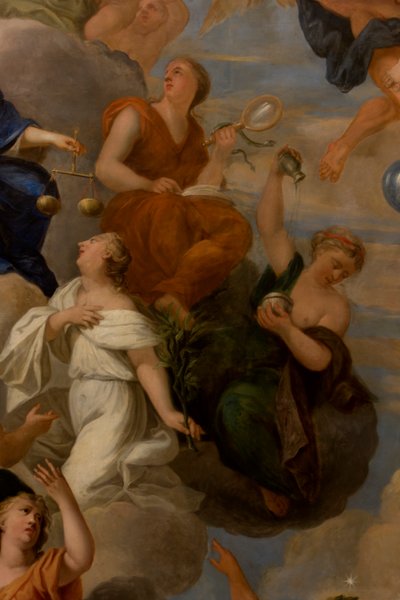 Paz, Prudência e Temperança, detalhe da Sala de Estar da Rainha de Antonio Verrio