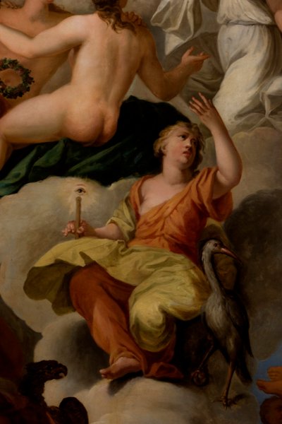 Vigilância, detalhe da Sala de Desenhos da Rainha de Antonio Verrio