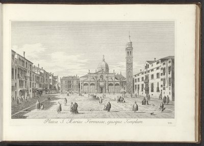 Gezicht op Campo Santa Maria Formosa te Venetië A Praça de Santa Maria Formosa e seu Templo (título no objeto) Gezichten op bugemenen en pleinen in Venetië (título da série) As vistas mais famosas da cidade de Veneza, do 38º alívio aéreo do Canal Antonius de Antonio Visentini