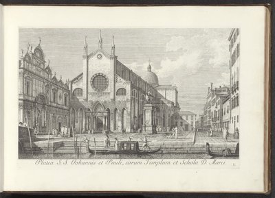 Vista da igreja de Santi Giovanni e Paolo em Veneza
Platea S. S. Johannis et Pauli, eorum Templum et Schola D. Marci (título sobre o objecto)
Vistas de edifícios e praças em Veneza (título da série)
Urbis Venetiarum prospectus celebrriores, ex Antonii C de Antonio Visentini