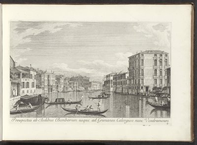 Gezicht no Canal Grande, Palazzo Bembo e Palazzo Vendramin-Calergi te Venetië Prospecto para as Casas de Bembo até Grimanos Calergios agora Vendramenos (título no objeto) Mais vistas famosas da cidade de Veneza, dos painéis do Canal Antonius 38 aer de Antonio Visentini