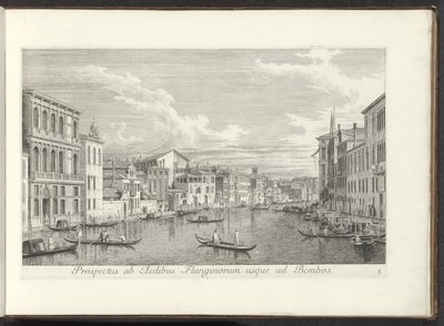 Gezicht no Canal Grande no Palazzo Flangini te Venetië Vista das Casas de Flanginos para Bembos (título no objeto) As vistas mais famosas da cidade de Veneza, a partir dos 38 painéis do Canal Antonius, impressos em latão por Antonio Vissentini, em três par de Antonio Visentini