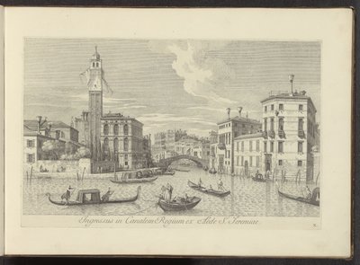 Gezicht op het Cannaregio no Palazzo Labia te Venetië Entrada no Canal Real da casa de São Jeremias (título no objeto) As vistas mais famosas da cidade de Veneza, dos 38 painéis do Canal Antonius impressos no ar por Antonio Vissentini, divididos em três pa de Antonio Visentini