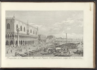 Esquina da Praça de São Marcos com o Palácio dos Doges e a coluna com o Leão de Veneza
Prospectus a Columna S. Marci ad Ripam Dalmatarum vulgò de