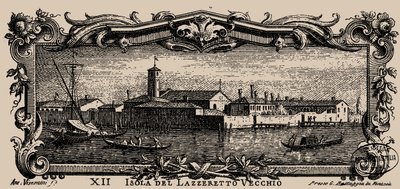 Venetian Isolario, XII. Ilha do Lazzaretto Vecchio, 1777. de Antonio Visentini