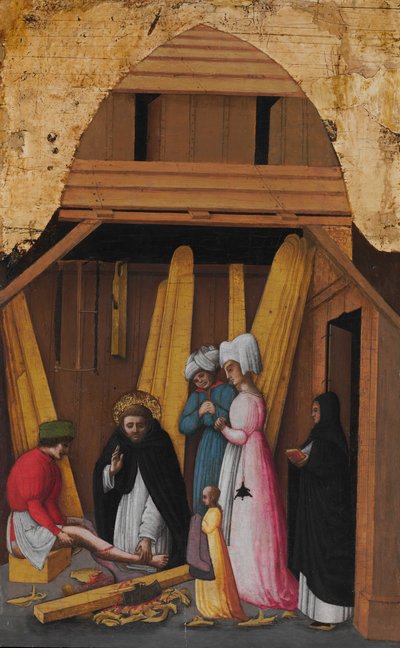 São Pedro Mártir Curando a Perna de um Jovem, ca. 1450 de Antonio Vivarini