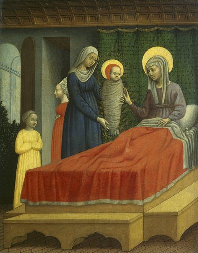 O Nascimento de Santo Agostinho, c.1440-50 (têmpera no painel) de Antonio Vivarini