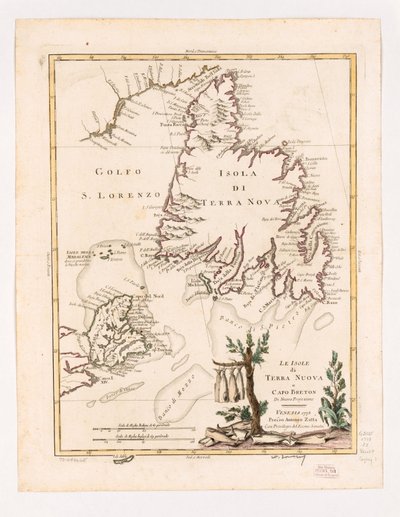 As ilhas de Terre Nuova e Cabo Bretão de nova projeção 1778. LOC 73694665 de Antonio Zatta
