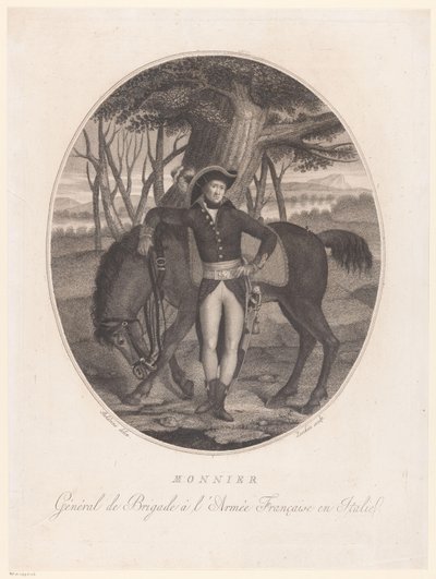 Retrato de um homem desconhecido com um cavalo Monnier (título no objeto) de Antonio Zecchin