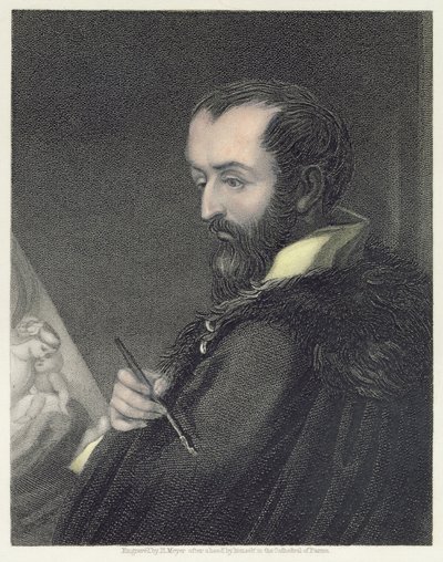 Auto-retrato, gravado pelo bar de Henry Meyer (1782-1847). de William Mackenzie de Antonio da Correggio