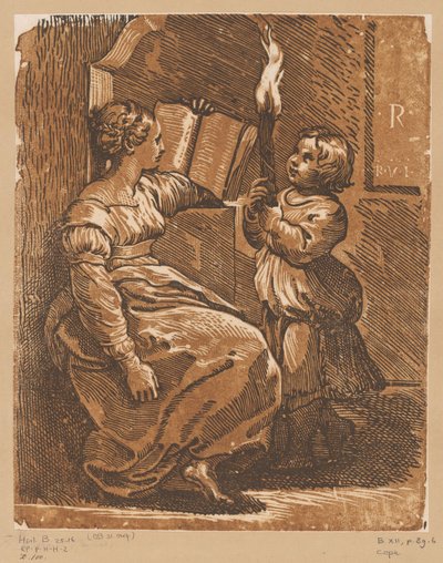 Leitura de Sibyl com criança de Antonio da Trento (attributed to)