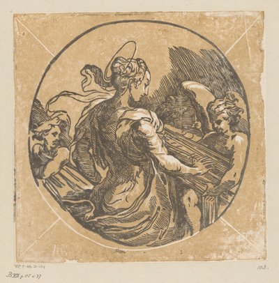 Santa Cecília a fazer música de Antonio da Trento (possibly)