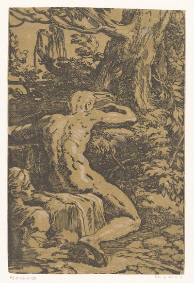 Homem nu em uma paisagem de Antonio da Trento