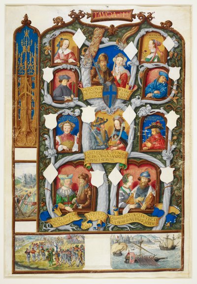 Acrescentar. 12531 f.6 Árvore genealógica mostrando a descida de Dom Henrique de Portugal de Estêvão, Rei da Hungria, de 