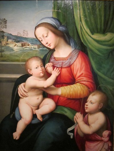 Madona/Virgem e Menino com o Menino São João Batista de Antonio del Ceraiolo