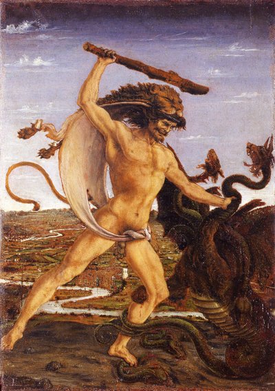 Hércules e a Hidra e Hércules e Antaeus de Antonio del Pollaiolo