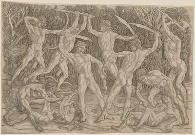 Batalha dos Nus, 1470s-80s. de Antonio Pollaiuolo
