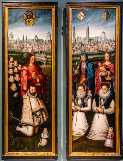 Retratos de Juan II Pardo e das suas esposas Anna Ingenieulandt e Maria Anchemann de Antoon Claeissens