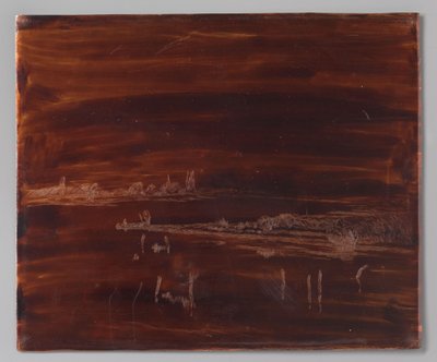 Paisagem do rio com torre de Antoon Derkzen van Angeren