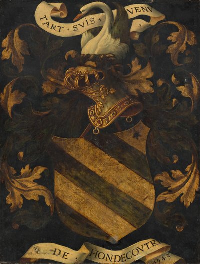 Brasão com crista [reverso], 1543. de Antwerp 16th Century
