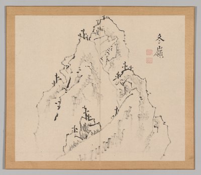 Álbum Duplo de Estudos da Paisagem após Ikeno Taiga, Volume 1, folha 25, século XVIII. de Aoki Shukuya