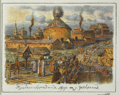 Lavanderia de canhão no rio Neglinnaya no século XVII, 1918 de Apollinari Mikhailovich Vasnetsov
