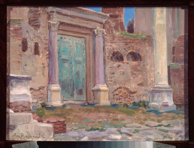 Le temple de Janus a Rome (Itália) (O Templo de Janus em Roma) - Oeuvre de Appolinari Mikhaylovich Vasnetsov (1856-1933), huile sur carton, art russe 19th siecle - N Yaroshenko Art Museum, Kislovodsk (Russie) de Apollinari Mikhailovich Vasnetsov