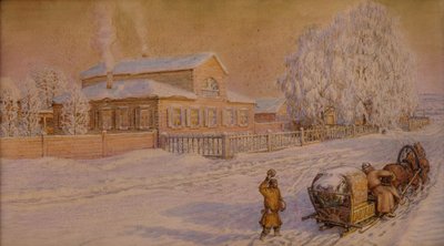 Nossa casa em Ryabovo, 1918-1919 de Apollinari Mikhailovich Vasnetsov