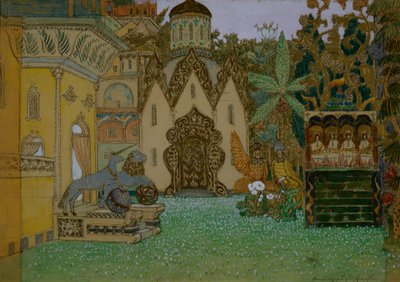 Cenografia da ópera A lenda da cidade invisível de Kitezh e a donzela Fevronia de N. Rimsky-Korsakov, 1907 de Apollinari Mikhailovich Vasnetsov