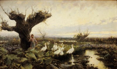 O pequeno guarda-redes, pintura de Arcadi Mas Fondevila, início do século XX de Arcadi Mas i Fondevila