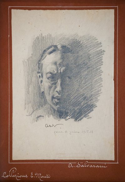Autorretrato (lápis sobre papel) de Arcangelo Salvarani