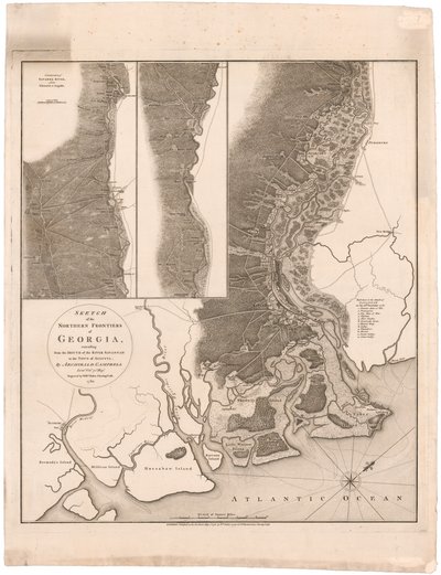 Um mapa das fronteiras setentrionais da Geórgia por Campbell de Archibald (after) Campbell